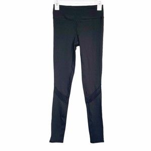 Gaiam Womens Black Leggings Size XS Workout Gym Sporty Wear Yoga Thighs Mesh